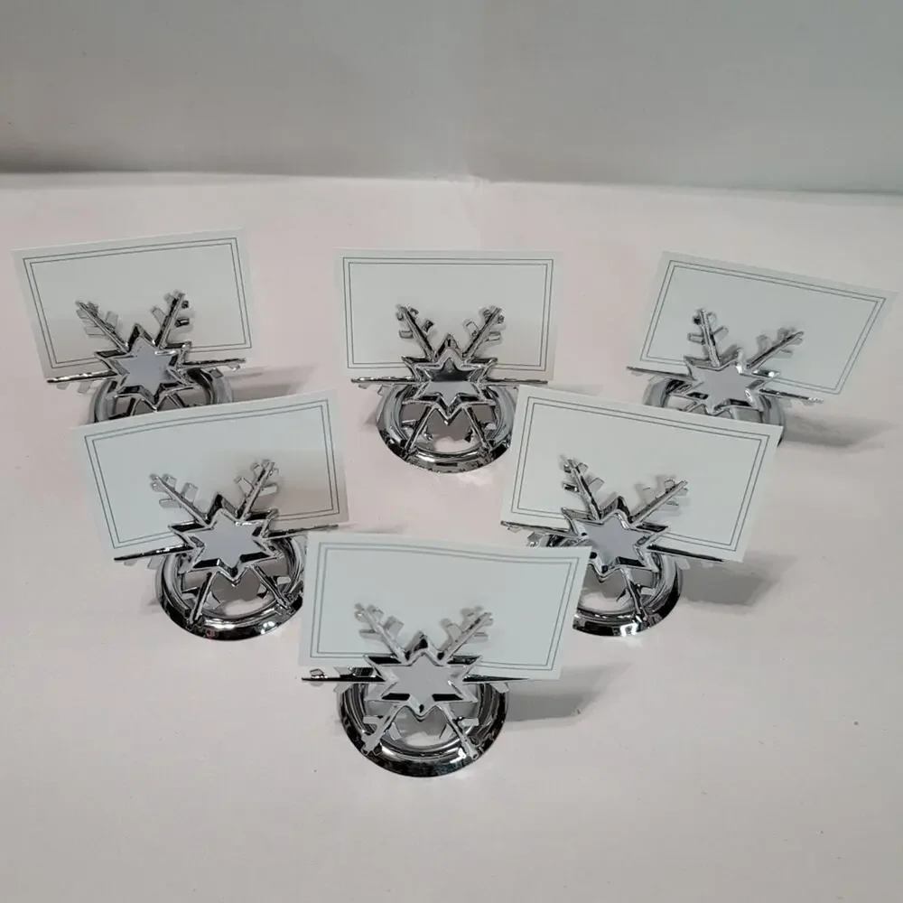 Pier 1 Imports Silver-Tone Six Snowflakes Place Card Holders